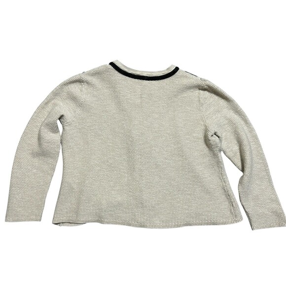 Chicos open front sweater Sz 1. Tan With Beaded Embellishing - Picture 2 of 4